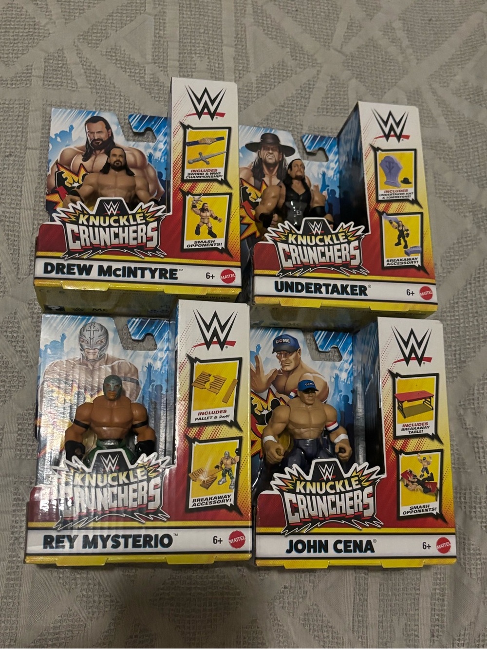 WWE Knuckle Cruncher Action Figures Complete Set of 4 Brand New